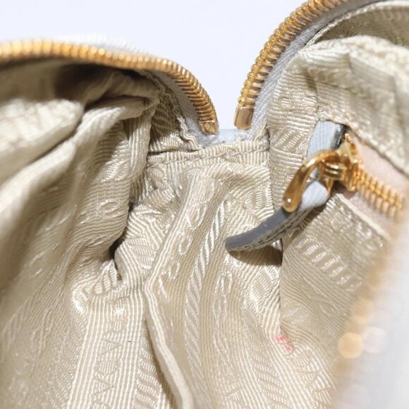 PRADA Pouch Canvas Gray Gold Auth ac3649 - Picture 14 of 16